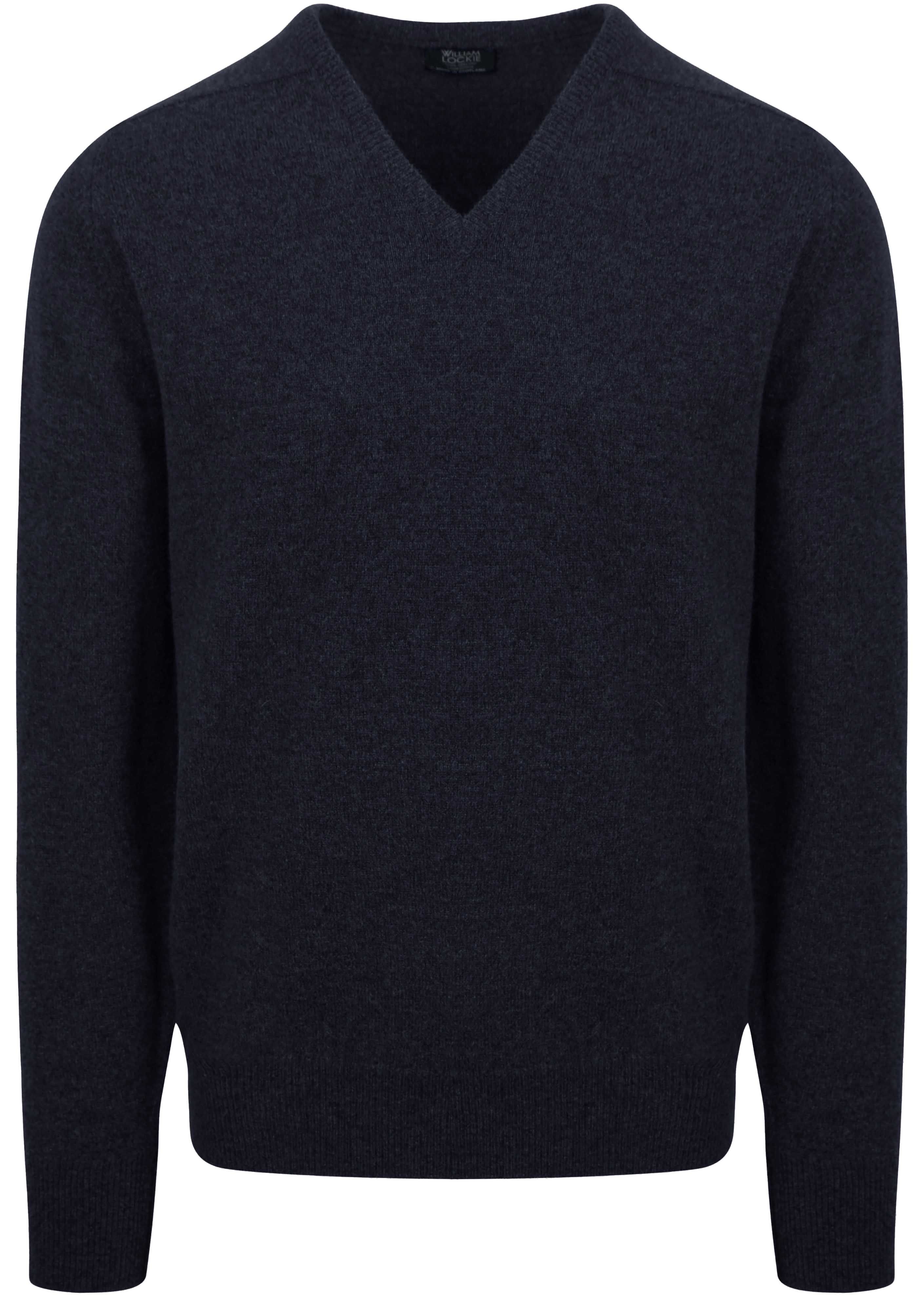 William Lockie Pullover Lambswool V Midnight Navy Product
