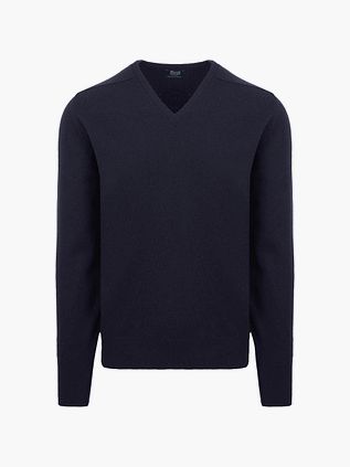 William Lockie V-hals Ull Marineblå