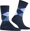 Burlington Manchester Sock Checker Blue 6120 Product / Detail