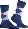 Burlington Manchester Socks Checkered Blue 6583 Product / Detail