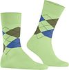 Burlington Manchester Socks Checkered Light Green 7434 Product