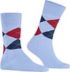 Burlington Manchester Socks Checkered Light Blue 6253