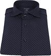 OLYMP Chemise Luxor Jersey Stretch 24/Seven à Pois Bleu Foncé Product / Achterkant