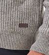 Barbour Pullover Lambswool Knitted Stone Grau Model / Detail