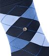 Burlington Manchester Sock Checker Blue 6120 Product / Detail