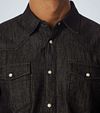 Camicia No Excess in denim twill antracite Product / Detail