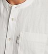 Cast Iron Camicia a maniche corte in misto lino bianca Model / Detail
