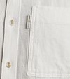 Cast Iron Camicia a maniche corte in misto lino bianca Model / Detail