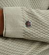 Cast Iron Long Sleeve Half Zip Poloshirt o fakturze, jasna zieleń Model / Detail
