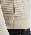 Cast Iron Pull Knitted Half Zip Ecru Model / Detail