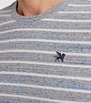 Vanguard T-Shirt Streifen Grau Blau Model / Detail
