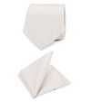 Hochzeit Krawatte + Einstecktuch Carre gebrochenes-Weiß 5102435SET09A D&P Carre kaufen | Suitable