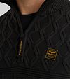 PME Legend Knitted Half Zip Pullover Black Model / Detail