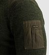 PME Legend Maglione a coste mélange verde scuro Model / Detail