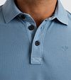 PME Legend Long Sleeve Polo Shirt Garment Dye Piqué Blue Model / Detail