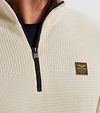 PME Legend Pull Half Zip Mouliné Ecru Model / Detail