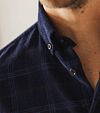 State Of Art Overhemd Fine Corduroy Ruit Navy Model / Detail