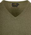 Steppin' Out Trui Cotton Cashmere V-hals Olijfgroen Product / Detail