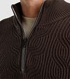 Maglione Vanguard half zip in misto lana testurizzato marrone Model / Detail