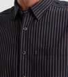 Vanguard Overhemd Strepen Navy Bruin Model / Detail