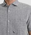 Vanguard Short Sleeve Overhemd Linnen Blend Dark Slate Model / Detail