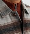 Vanguard Overshirt w kratę z czesanej mieszanki wełny, szary Model / Detail