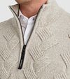 Vanguard Pullover Demi-Zip Structure Mix Laine Ecru Model / Detail