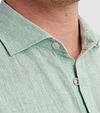 Vanguard Short Sleeve Overhemd Linnen Groen Model / Detail