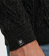 Vanguard sweter z półgolfem na zamek, gruby splot, czarny Model / Detail