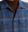 Vanguard Overshirt Brushed Checkered Blue Model / Detail