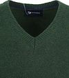 Jersey de lana de cordero Suitable con cuello de pico en verde oscuro Product / Detail