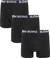 Björn Borg boksershorts i bomullsstretch, 3-pakning, Svart 10004233-MP001