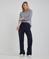 Steppin' Out Blouse Sara Poplin Stripes Blue Model / Voorkant
