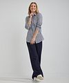 Steppin' Out Bluse Sara Poplin Streifen Blau Model / Voorkant