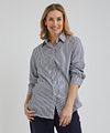 Steppin' Out Blouse Sara Poplin Streep Blauw Model / Voorkant