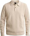 Vanguard Longsleeve Polo Jersey Herringbone Ecru VKW2610346-7190