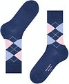 Burlington Manchester Socks Checkered Blue 6583 Product / Detail