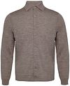 R2 Amsterdam Stickat Pulloverskjorta Merino Taupe 126.KNITSHIRT.001-042