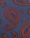 Pañuelo de bolsillo de seda Suitable con estampado paisley en azul marino Product / Detail