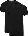 Alan Red V-Neck Dean T-skjorte (2-pakk) Svart 6661/2P/99 Dean T-shirt Black