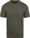 Marc O'Polo T-shirt Slub Strepen Donkergroen 522218651174-D59