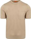 Suitable Stickad T-shirt Ficka Kompakt Taupe TE-PO-CO-26.02 17.1112 Light taupe