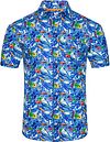 R2 Chemise Manches Courtes Imprimé Bleu 128.BDSS.035-073 commander en ligne | Suitable