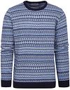 Suitable Prestige Fair Isle Tröja Blå 22U10782 - Fair Isle - Pull Crewneck kl navy