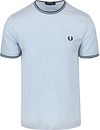 Køb Fred Perry M1588 Twin Tipped T-shirt Lyseblå M1588-Y58 | Suitable