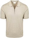 Profuomo Knitted Half Zip Poloshirt Dropneedle Beige kaufen | Suitable