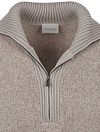Suitable Deep Zip Pullover Boiled Wool Taupe