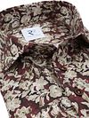R2 Poplin Shirt Print Burgundy