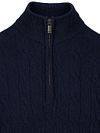 Steppin' Out Lau Pull Merino Half Zip Cable Navy