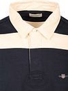 Gant Heavy Rugger Stripe Shield Polo Streep Navy Wit Product / Detail